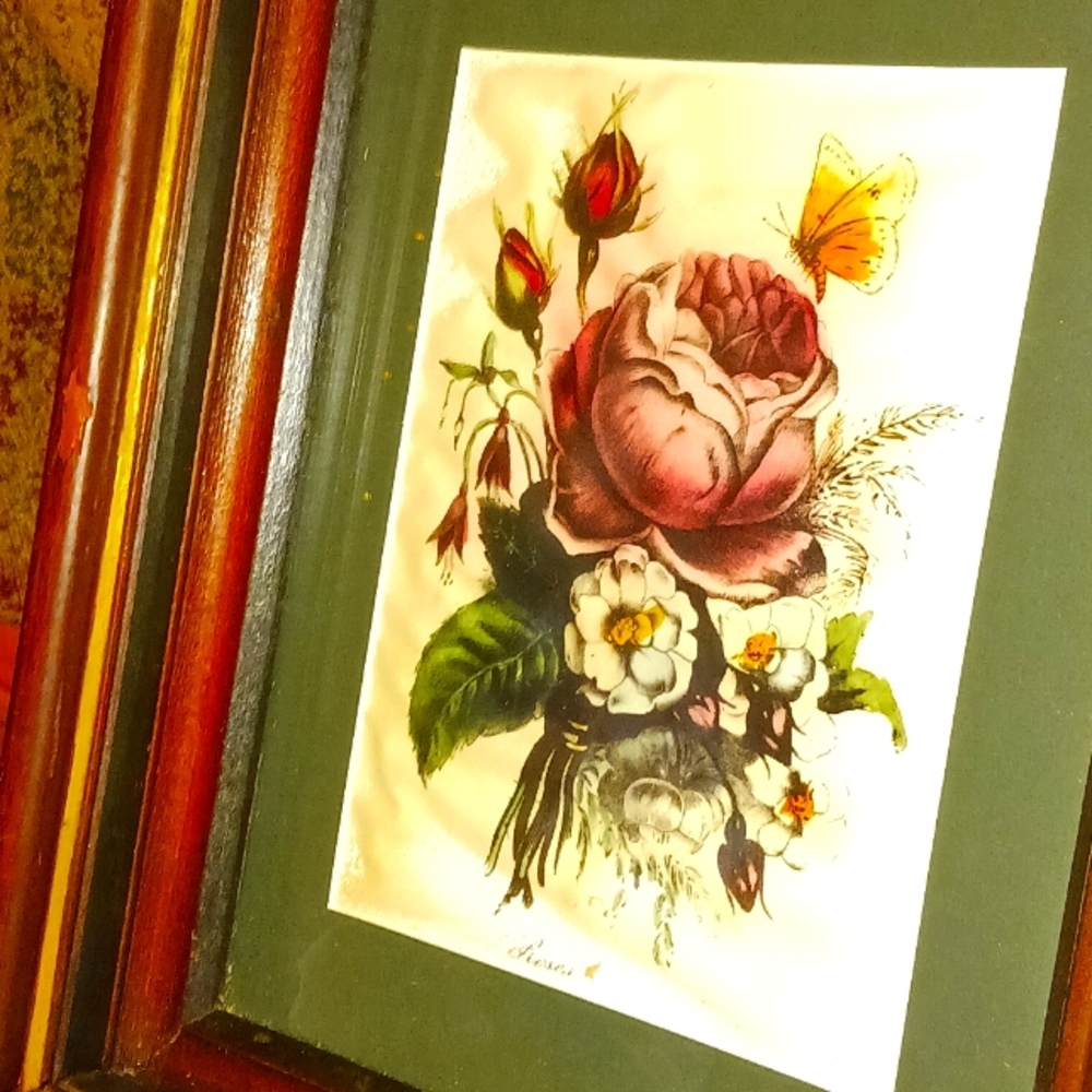 Roses picture in handmade frame